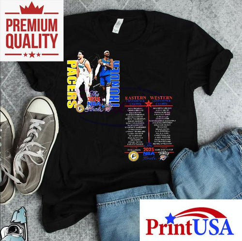 2025 Nba Finals Pacers Vs Thunder Team Roster Shirt